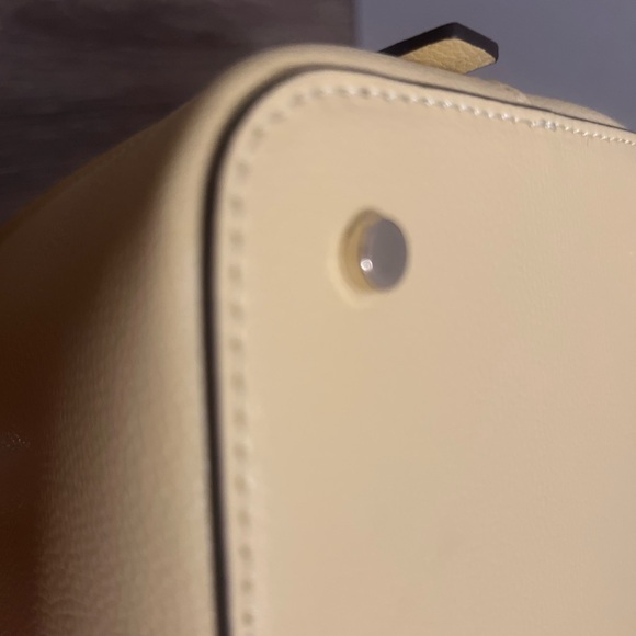 NWOT  Kate Spade Maise Medium Dome Satchel Pebbled Patterson Bag Yellow - Picture 6 of 13